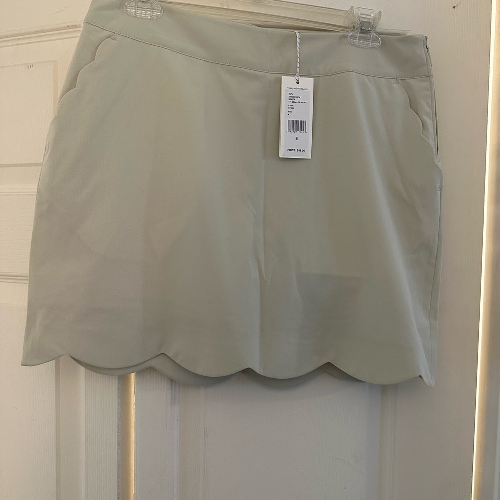 Vineyard Vines Light Cream Scalloped Skirt